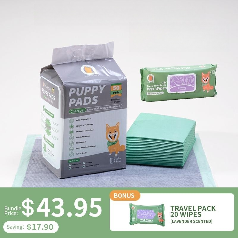 Puppy Training Essential Bundle Charcoal Puppy Pads Asahi Paws